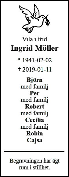 Ingrid Möller Helsingborg 11 januari 2019
