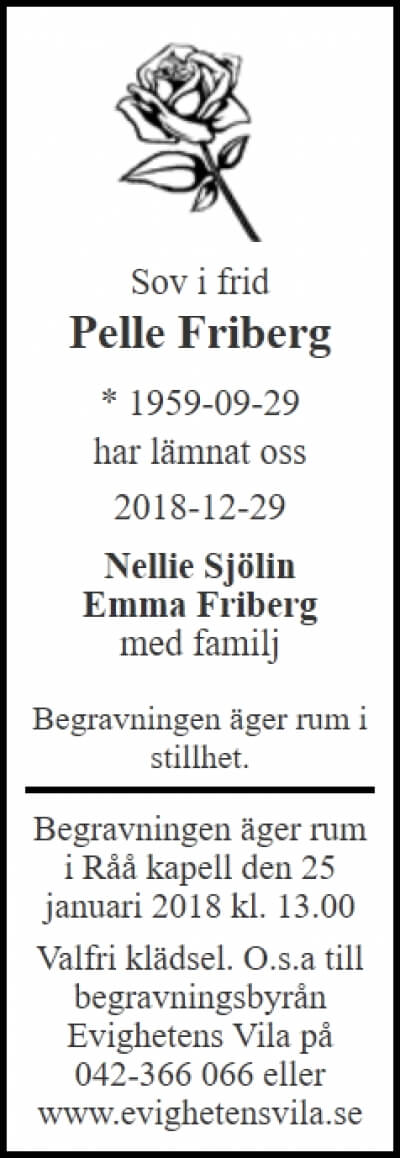 Per Fribeg Helsingborg 29 december 2018