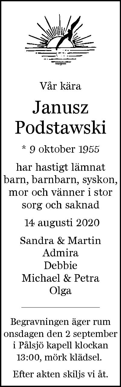 Janusz Podstawski Helsingborg 14 augusti 2020