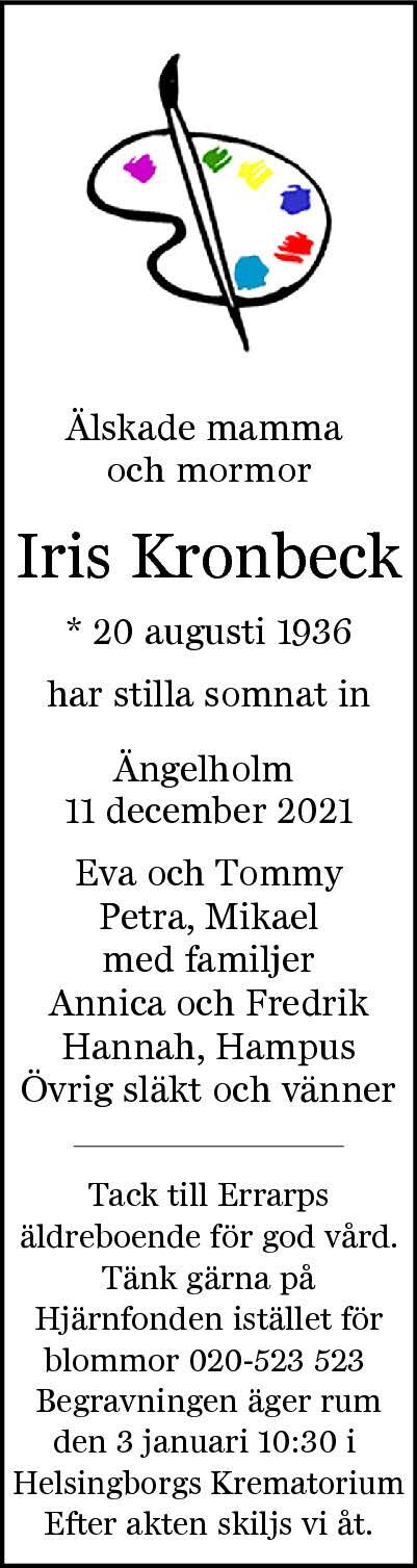 Iris Kronbeck Ängelholm 11 december 2021