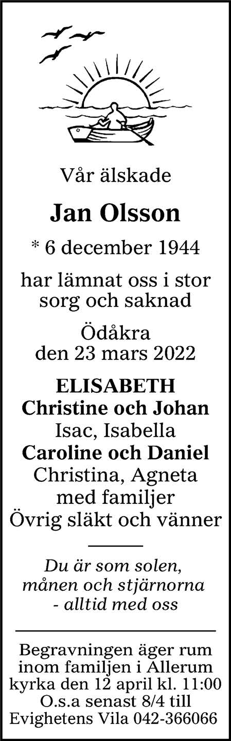 Jan Olsson Ödåkra 23 mars 2022