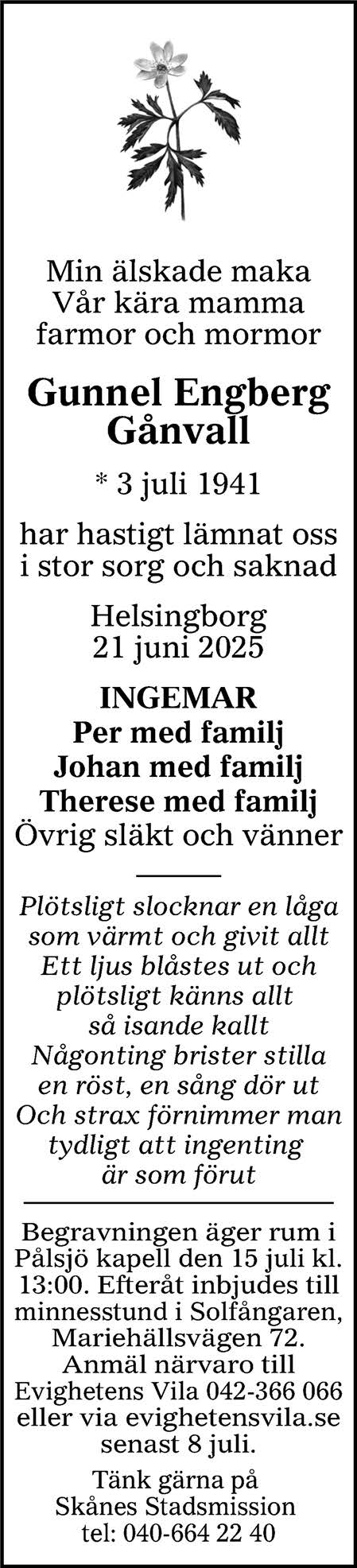 Gunnel Engberg Gånvall Helsingborg