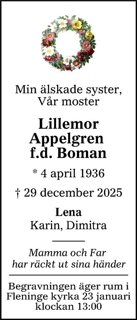 Lillemor Appelgren f.d. Boman